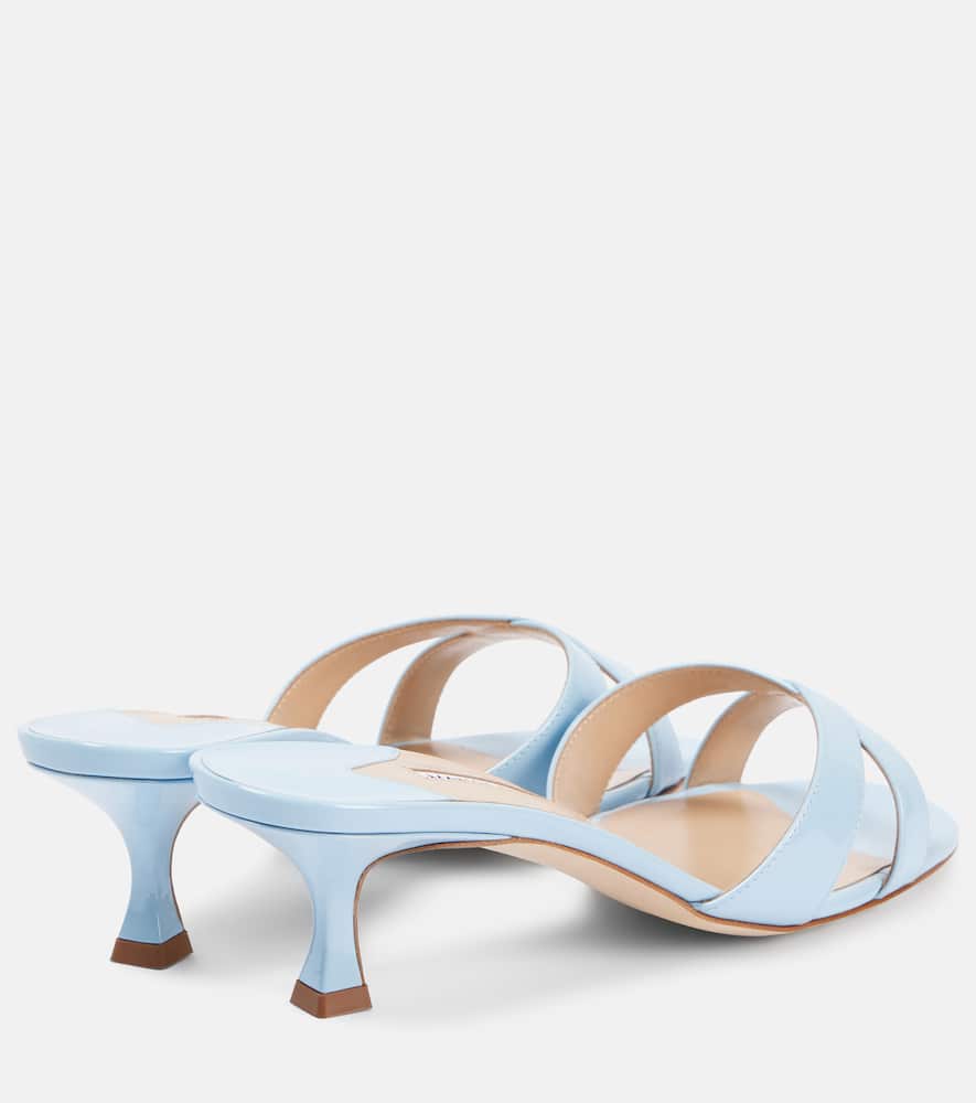MANOLO BLAHNIK CALLAMU 50 PATENT LEATHER SANDALS