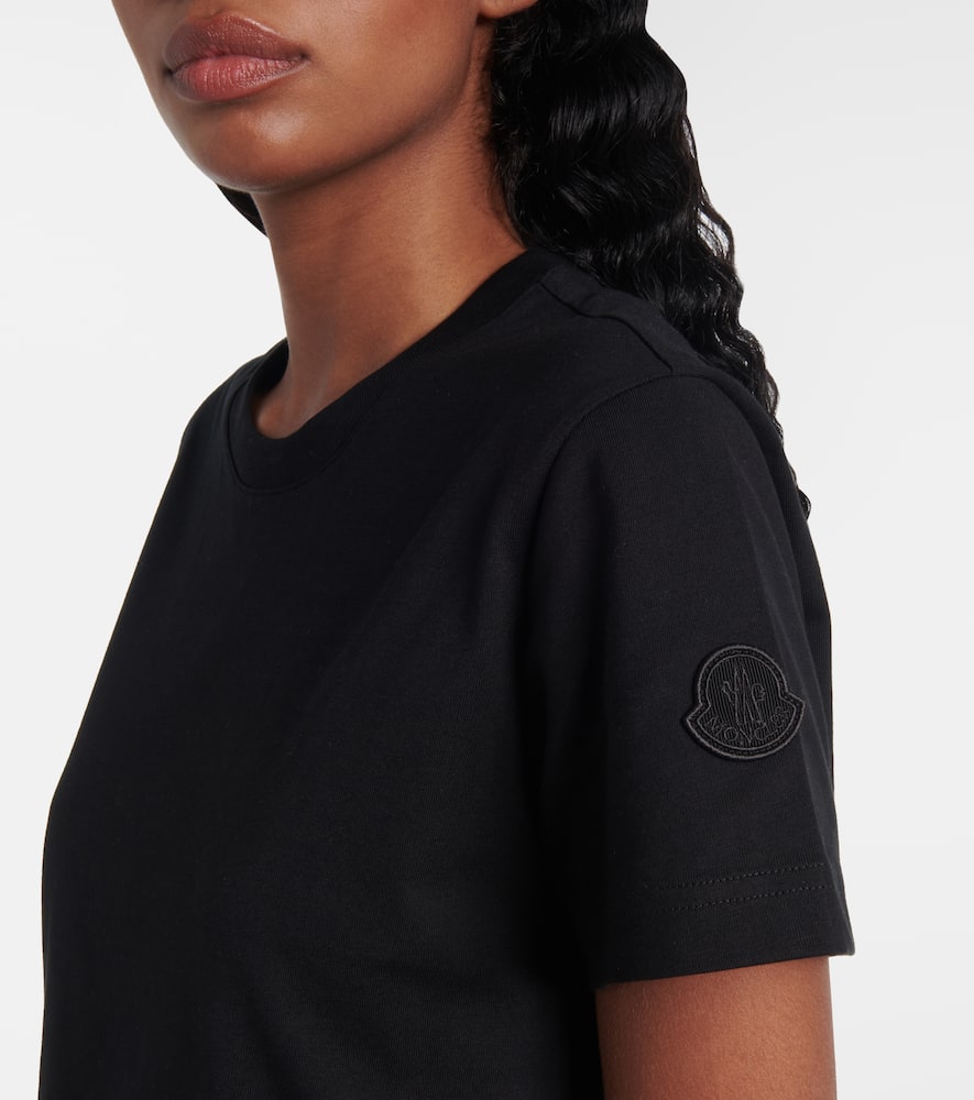 Moncler Lace-trimmed Cotton T-shirt In 999 - Black