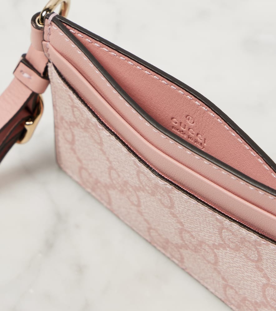 Gucci Gg Canvas Leather Trimmed Cardholder In Pow.p.dk.pow.p/dk P.