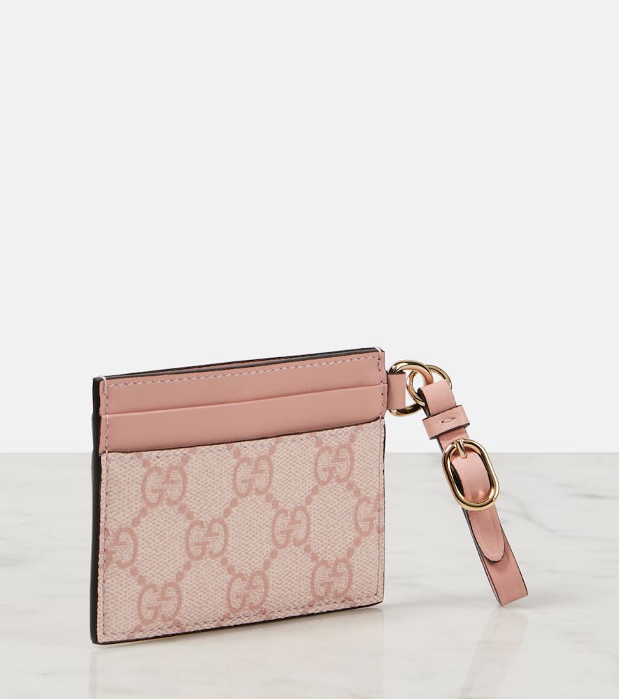 Gucci Gg Canvas Leather Trimmed Cardholder In Pow.p.dk.pow.p/dk P.