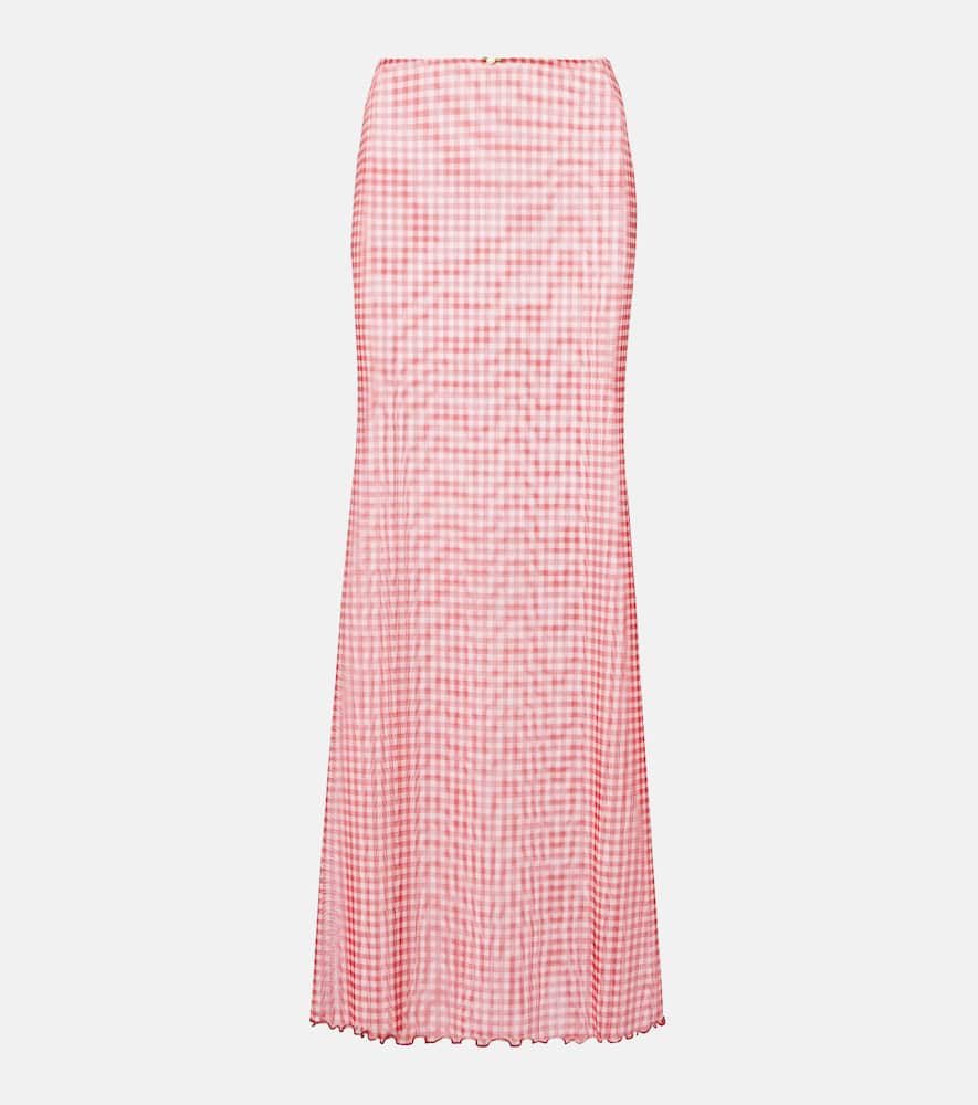 Solay gingham maxi skirt