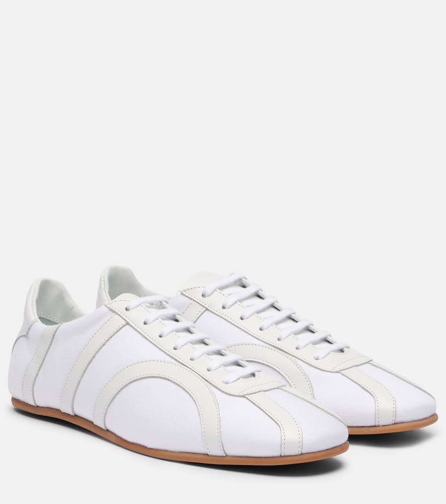 Leather-trimmed sneakers