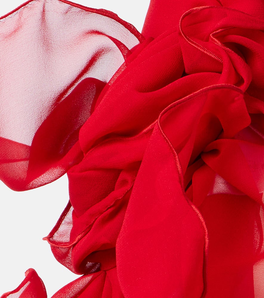 Shop Magda Butrym Silk Chiffon Scarf In Red