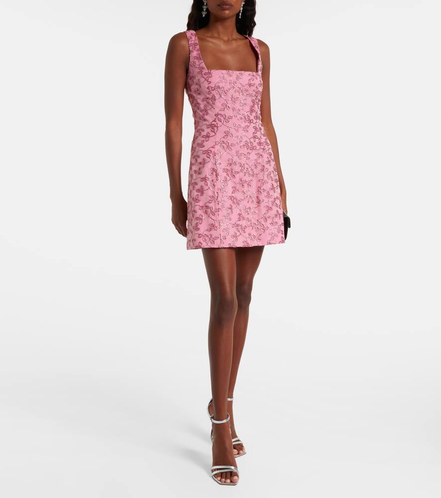 Markarian Floral Sequined Minidress In Pink