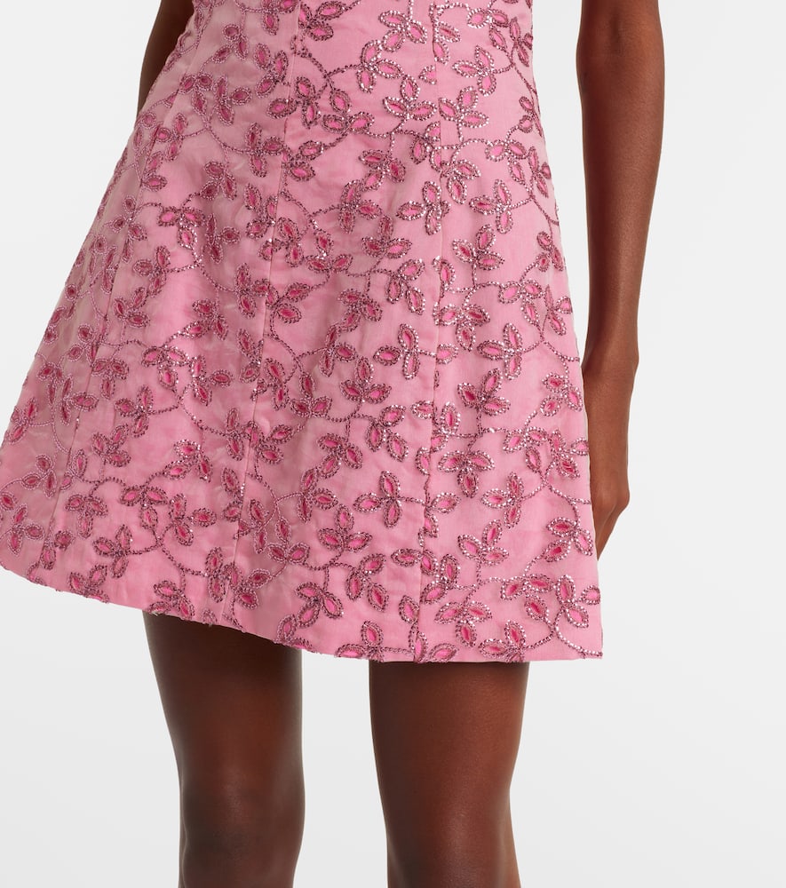 Markarian Floral Sequined Minidress In Pink