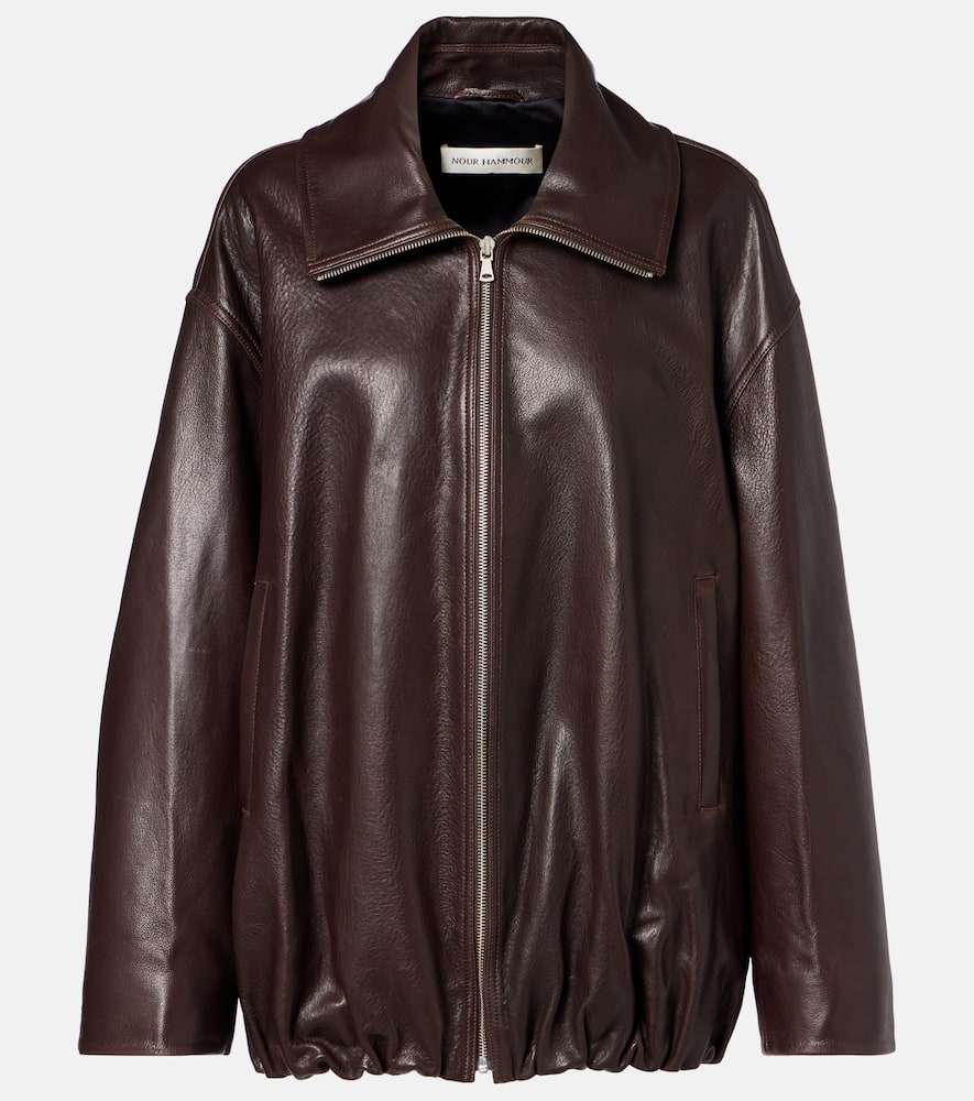 Elisse leather bomber jacket