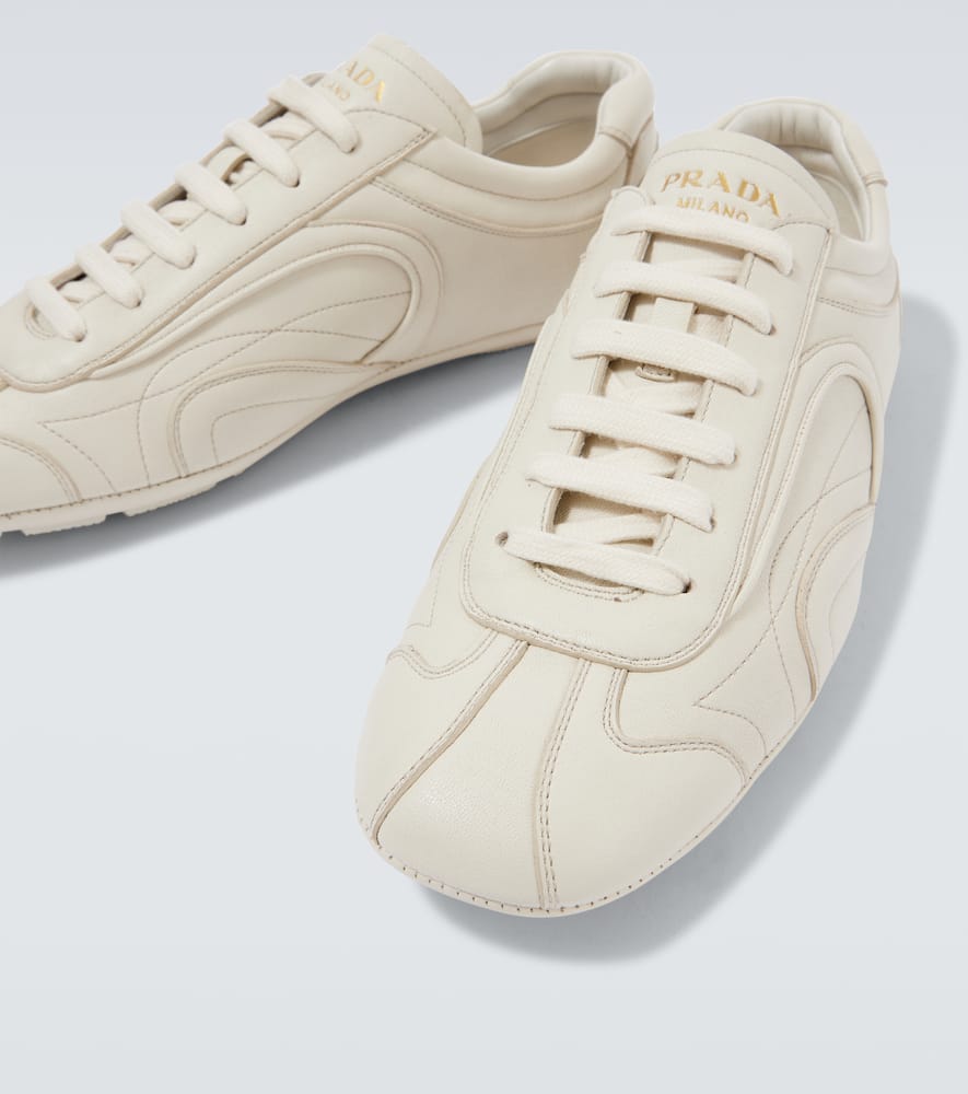 Prada Montecarlo Re-edition 2005 Leather Sneakers In White