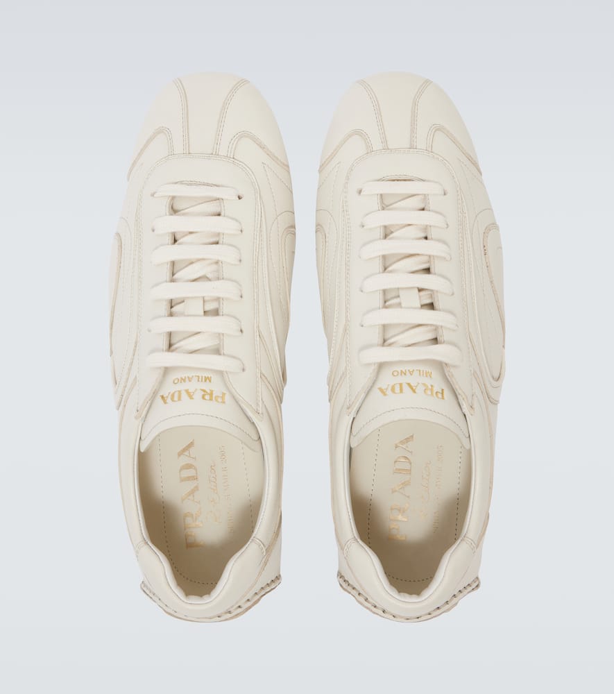 Prada Montecarlo Re-edition 2005 Leather Sneakers In White