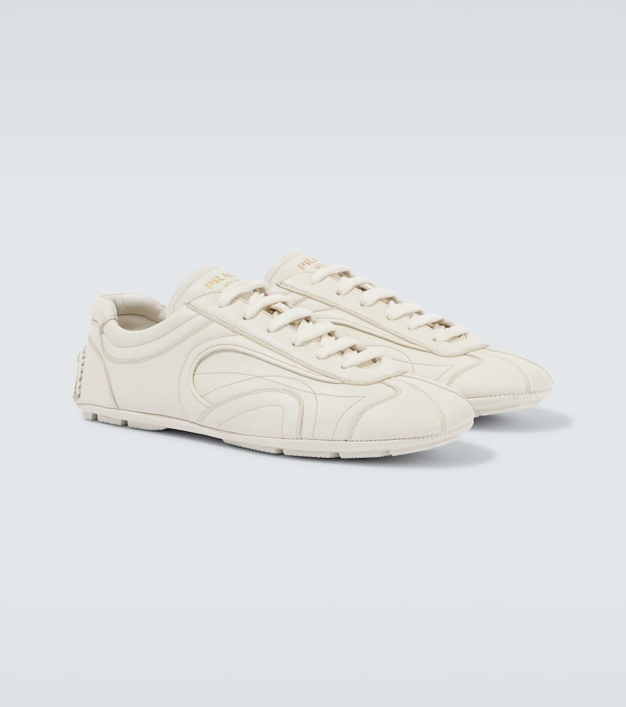 Prada Montecarlo Re-edition 2005 Leather Sneakers In White