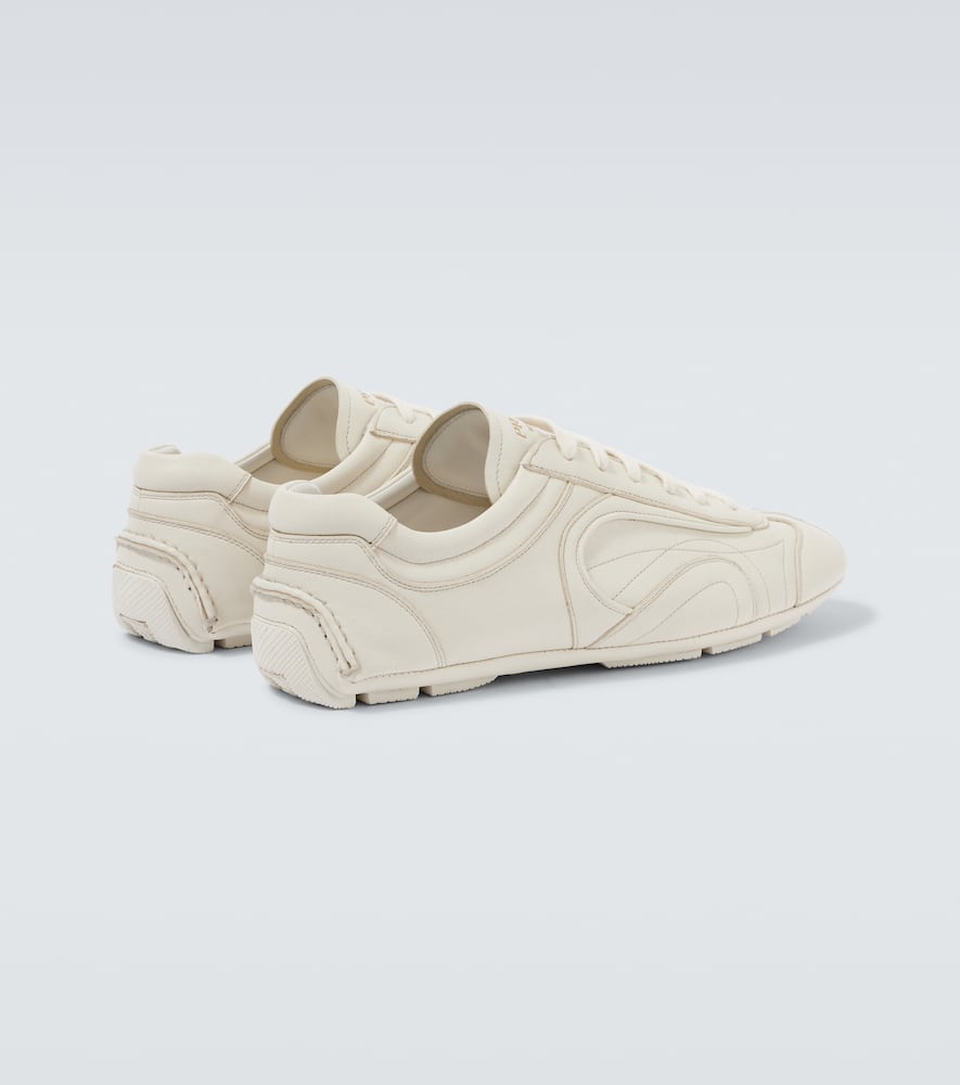 Prada Montecarlo Re-edition 2005 Leather Sneakers In White