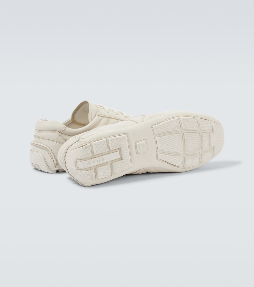 Prada Montecarlo Re-edition 2005 Leather Sneakers In White