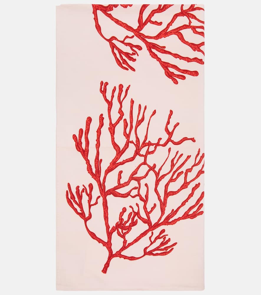 Coral cotton tablecloth