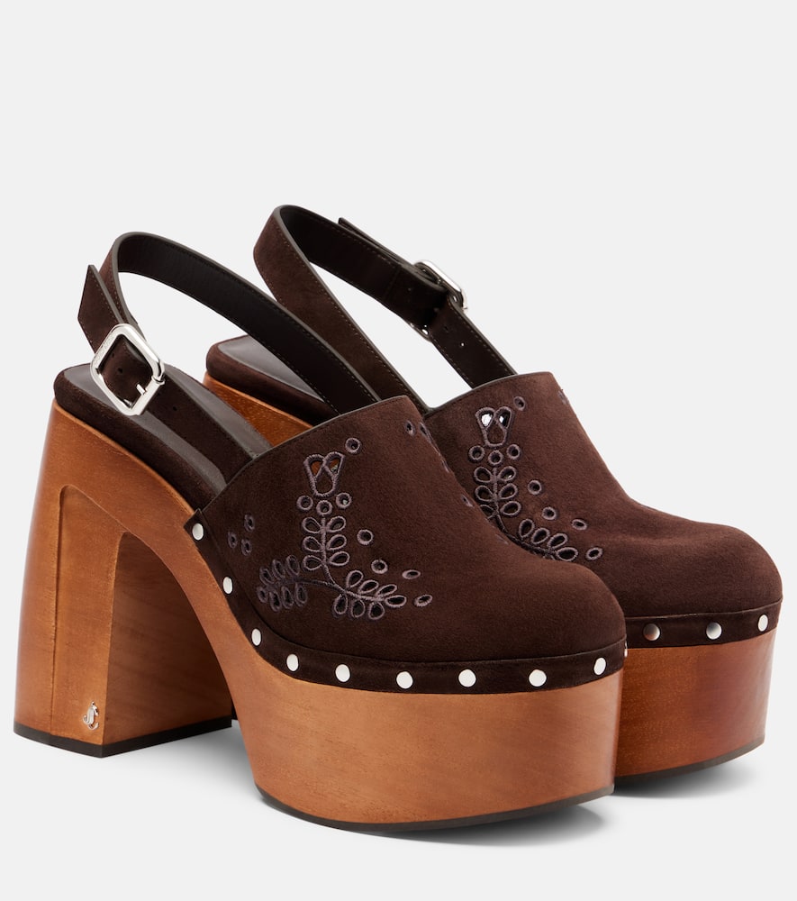 Alida 135 suede platform clogs