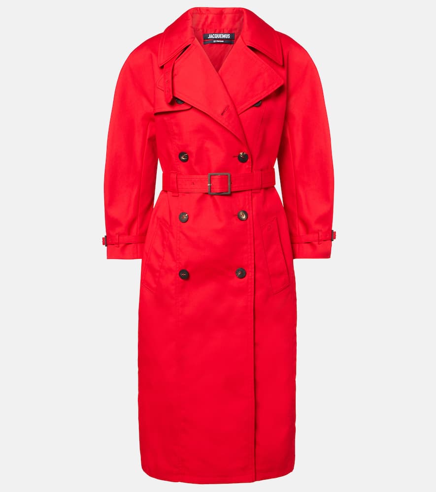 Jacquemus Cotton-blend Coat In Red