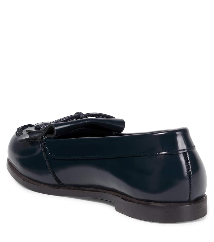 Bonpoint Jazz Fringed Leather Loafers In Blue