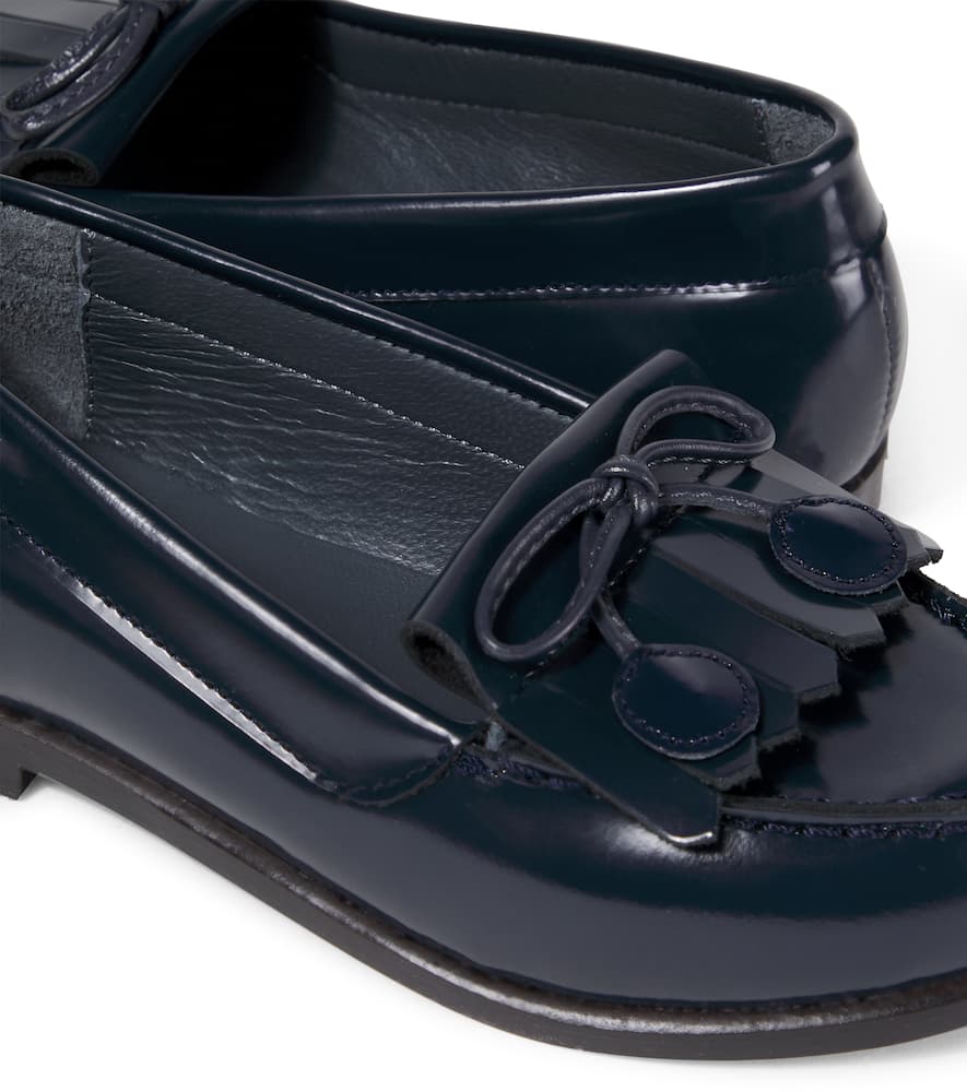 Bonpoint Jazz Fringed Leather Loafers In Blue
