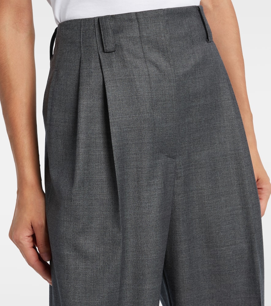 Givenchy Low-rise Wool Wide-leg Pants In Gray