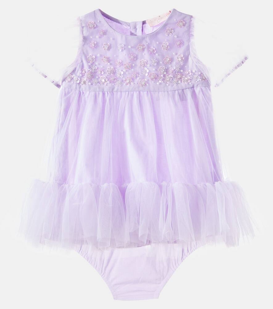 Tutu Du Monde Baby Orchid Radiance Set Of Dress And Bloomers In Pattern