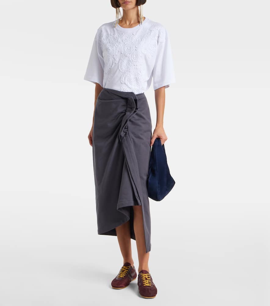 Dries Van Noten Embroidered Oversized Cotton T-shirt In White