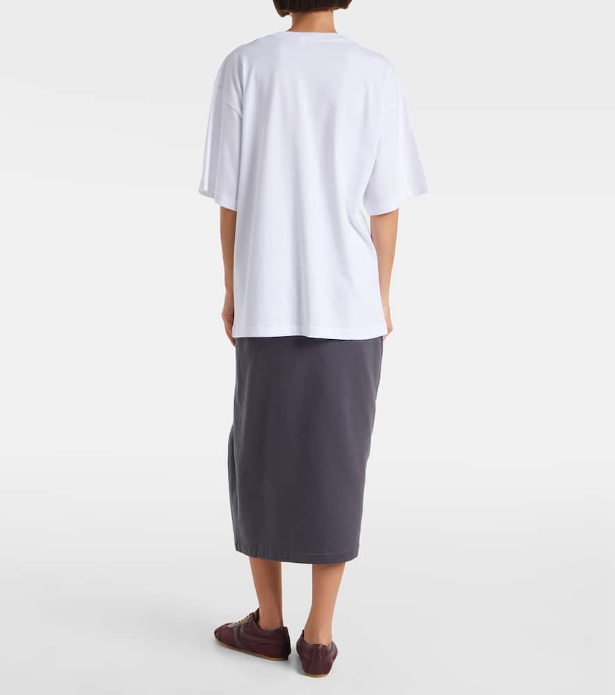 Dries Van Noten Embroidered Oversized Cotton T-shirt In White
