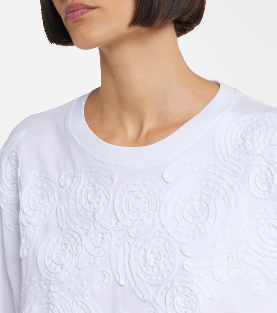 Dries Van Noten Embroidered Oversized Cotton T-shirt In White