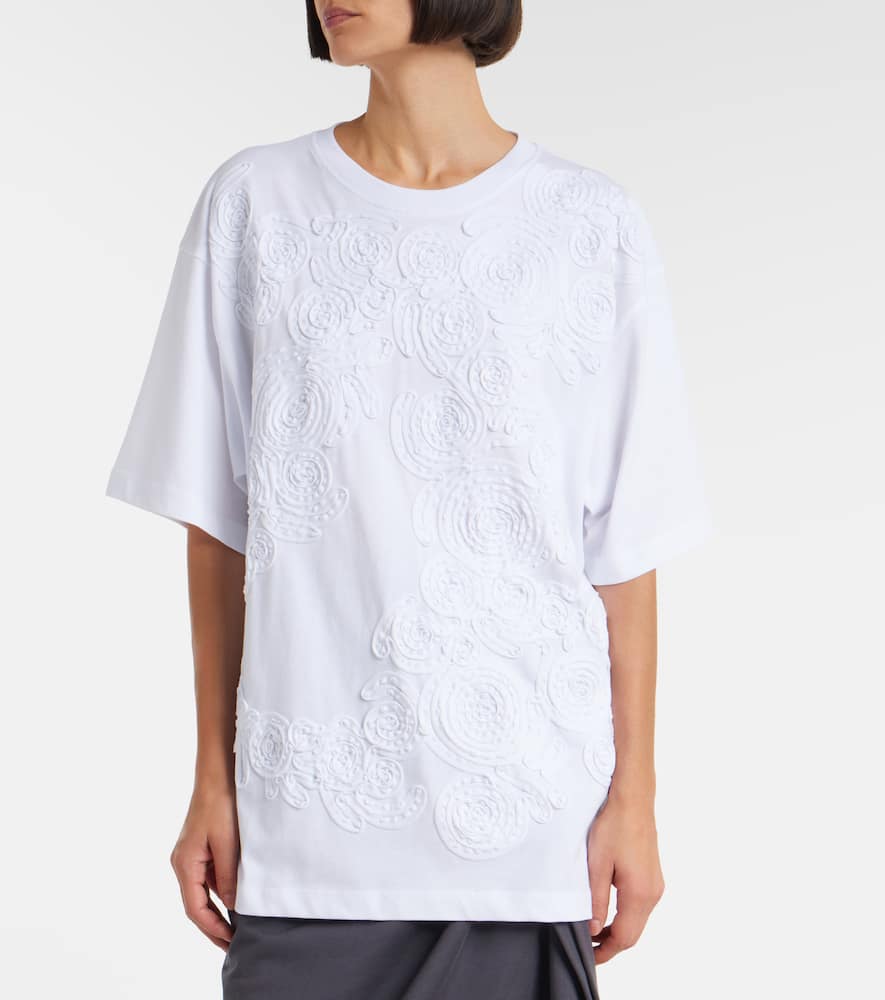 Dries Van Noten Embroidered Oversized Cotton T-shirt In White