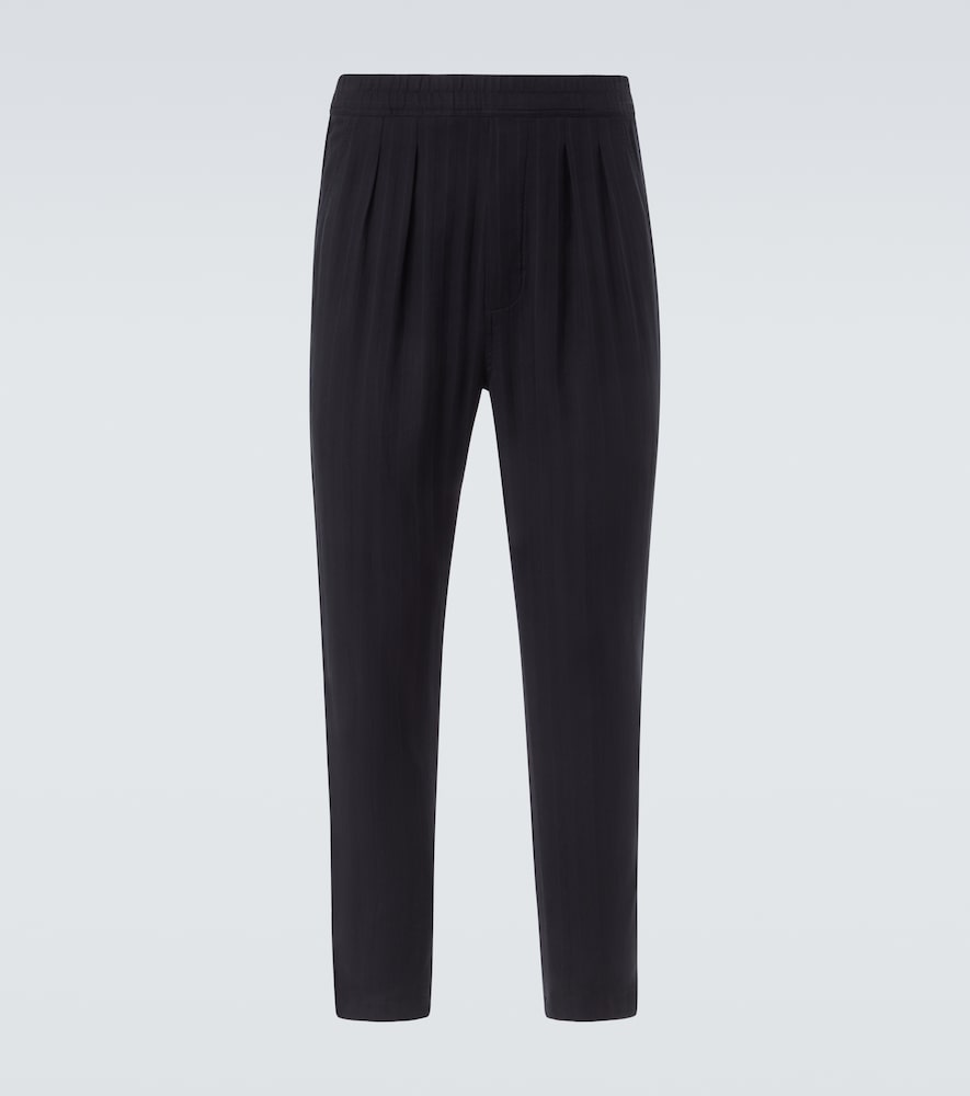 Tom Ford Men's Black Striped Cotton And Silk Straight Pants Size 30 - Mytheresa