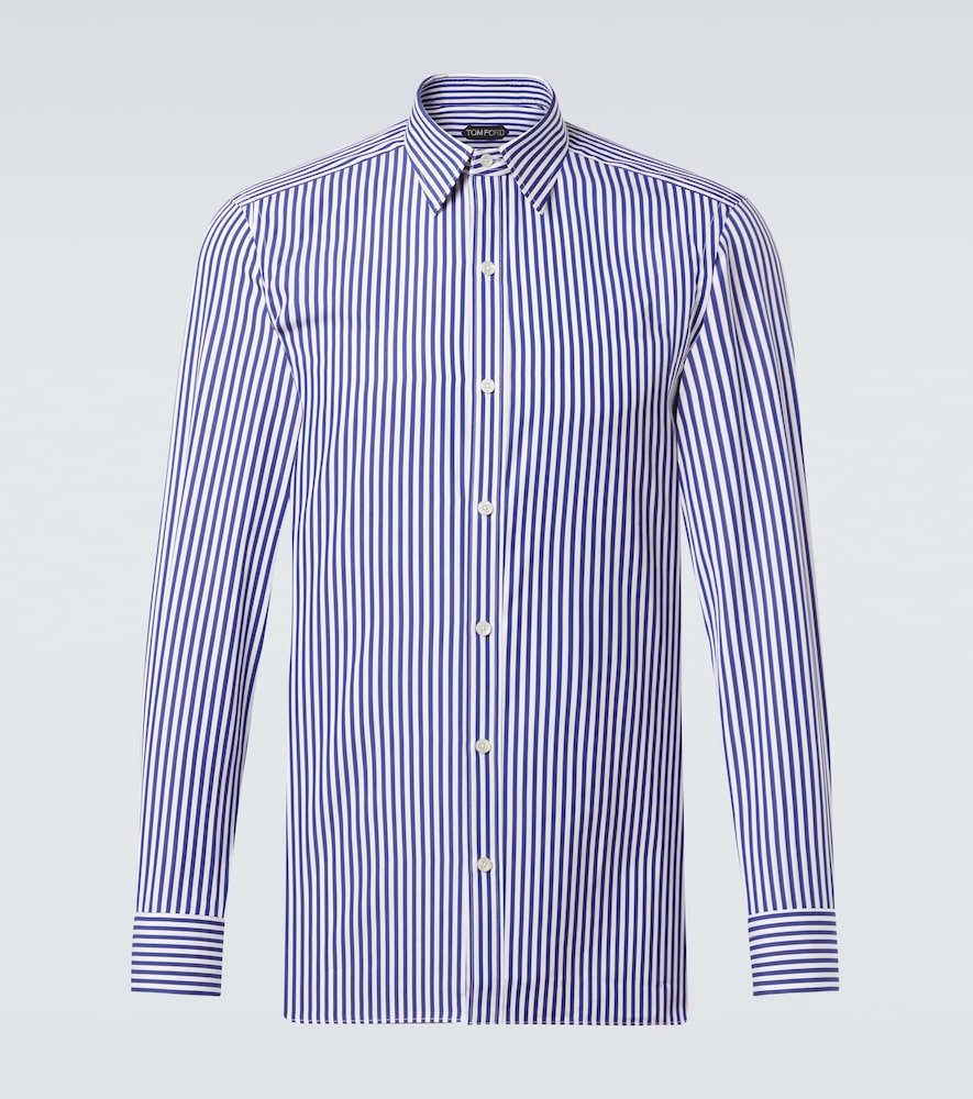 Tom Ford Men's White Bengal Stripe Cotton Poplin Shirt UK Size 15,5 - Mytheresa