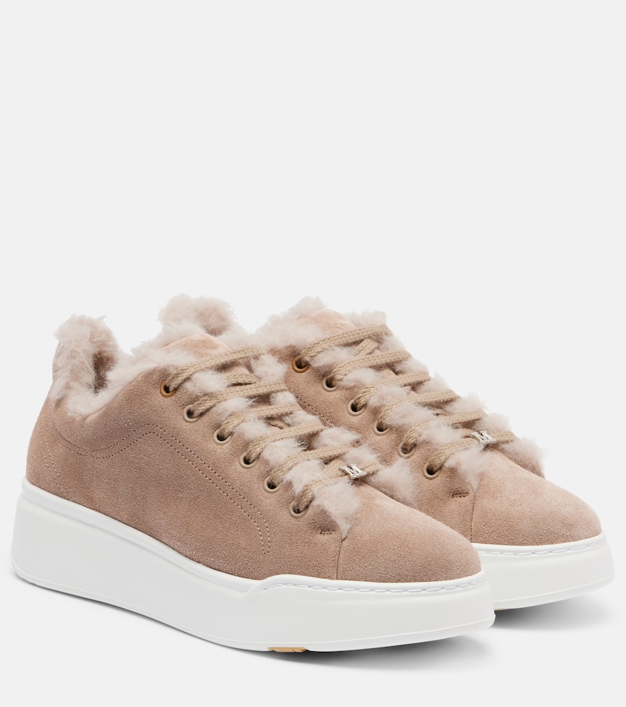 Max Mara Tmaxi Suede Platform Sneakers In Multi