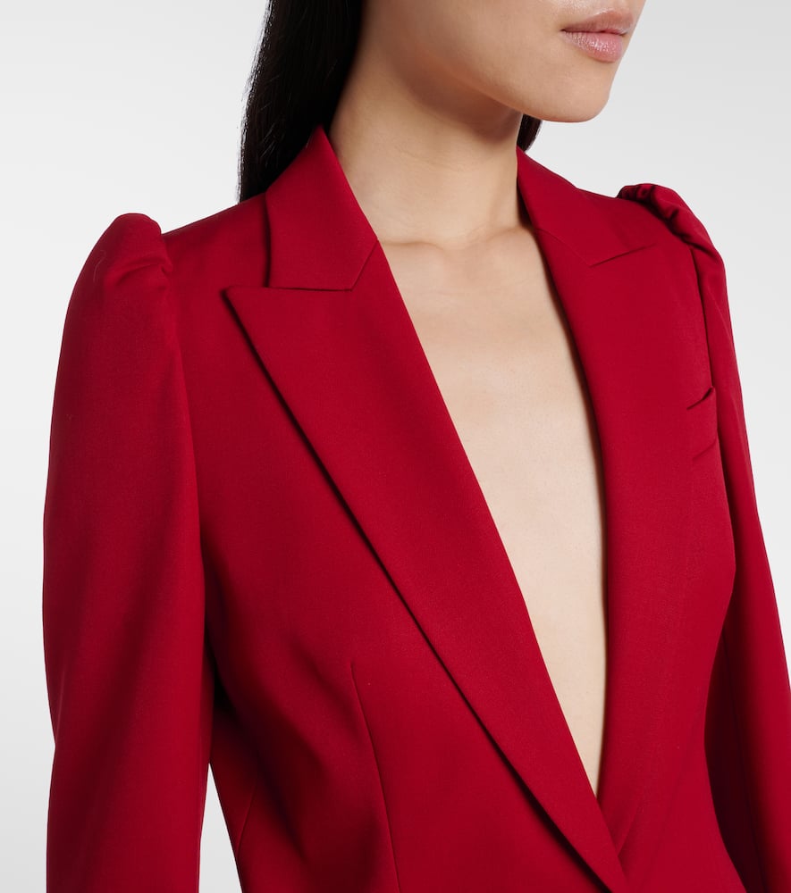 Alexander Mcqueen Single-breasted Wool Blazer In Red