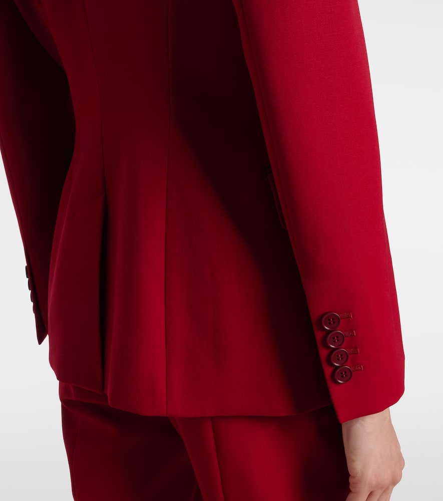 Alexander Mcqueen Single-breasted Wool Blazer In Red