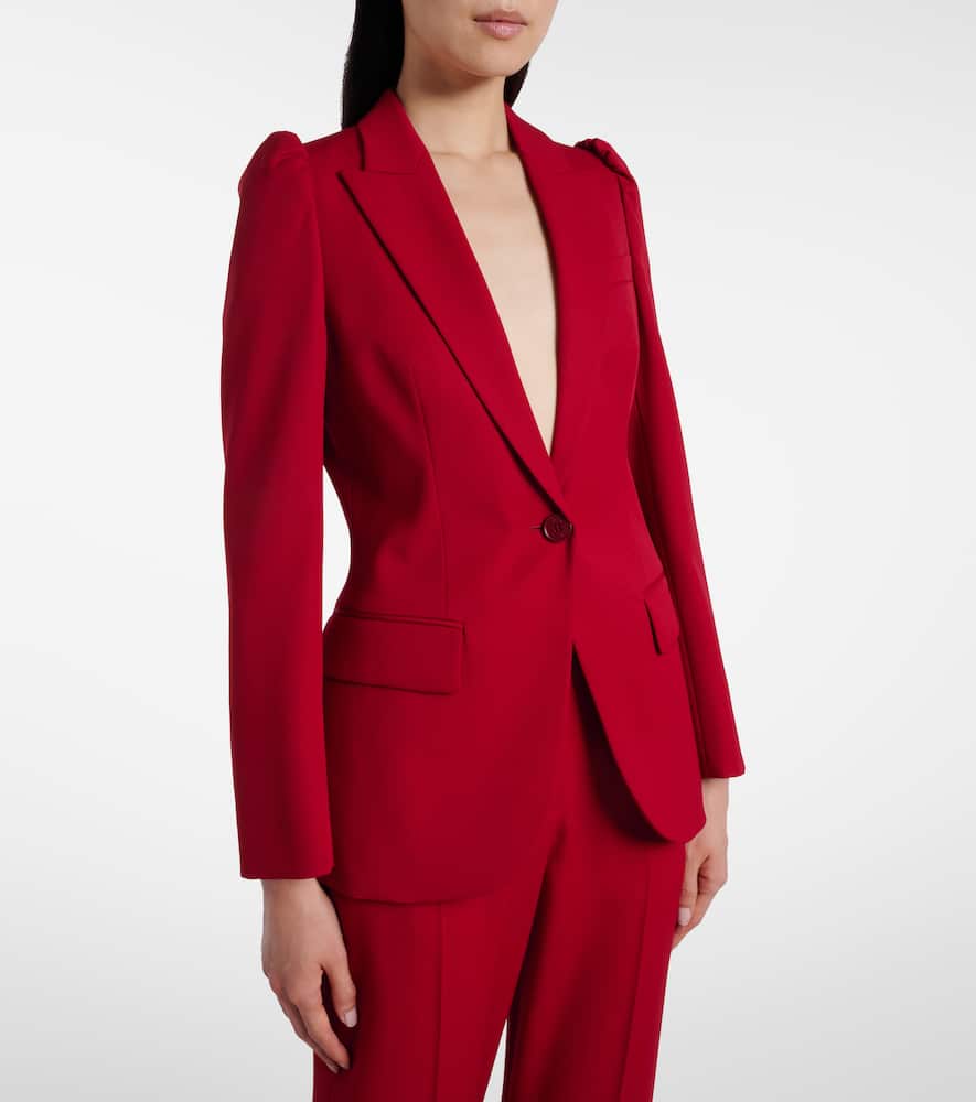 Alexander Mcqueen Single-breasted Wool Blazer In Red