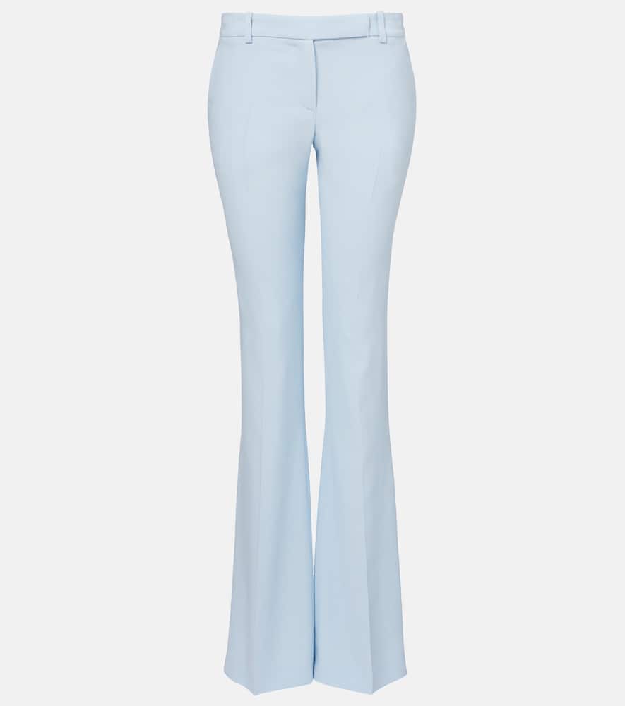 Alexander Mcqueen Low-rise Flared Pants In Blue