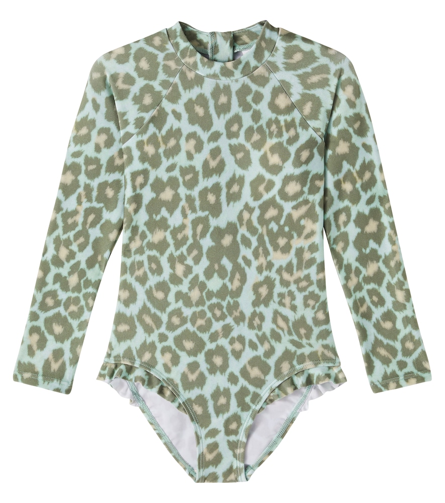 Zimmermann Kids Green Leopard-Print Swimsuit Y Size 4 - Mytheresa
