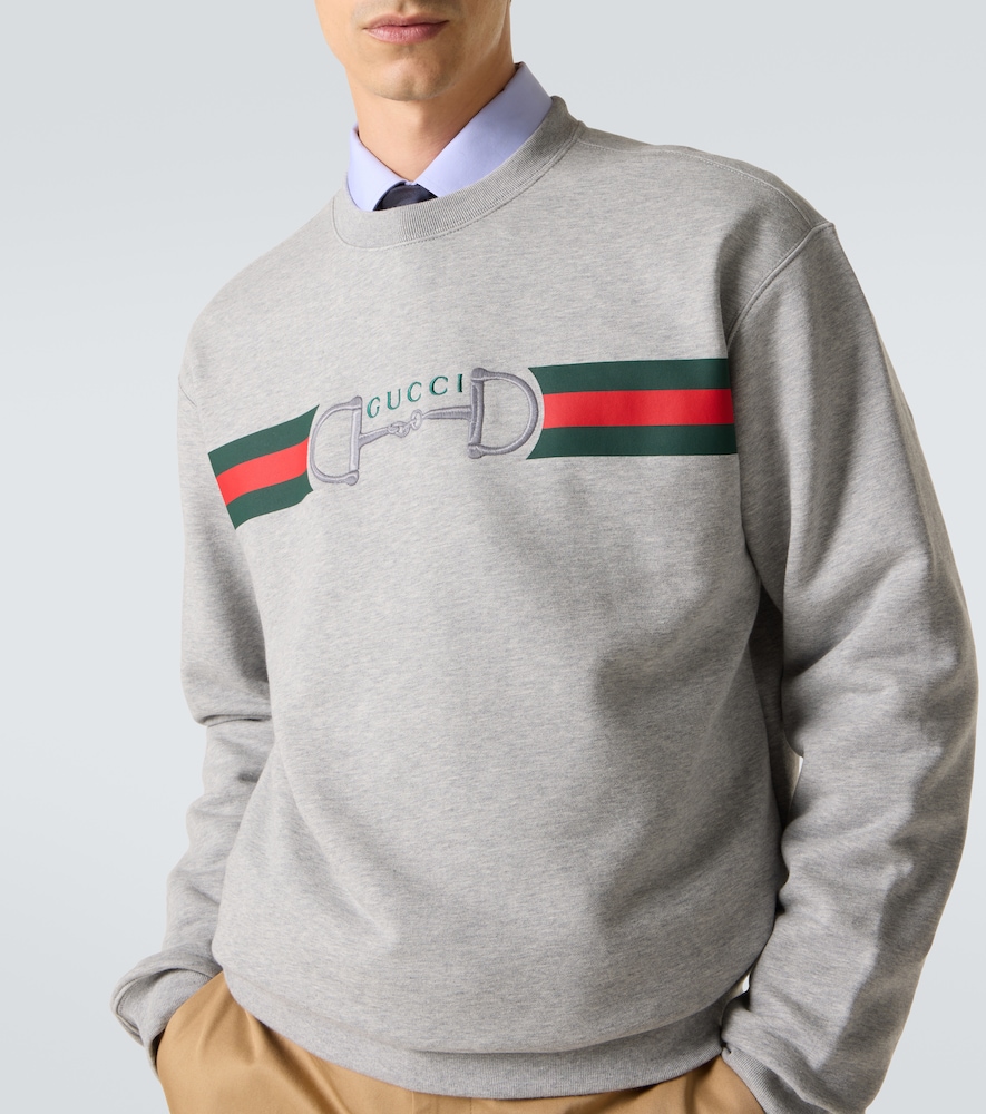  Gucci Gucci Sudadera De Algodón Con Web 