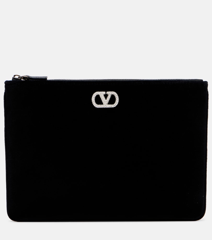 Valentino Garavani VLogo velvet pouch