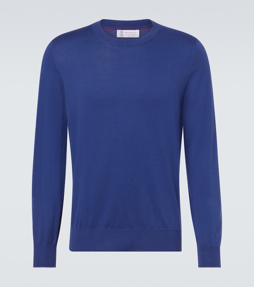 Brunello Cucinelli Men's Blue Cotton Sweater UK Size 42 - Mytheresa