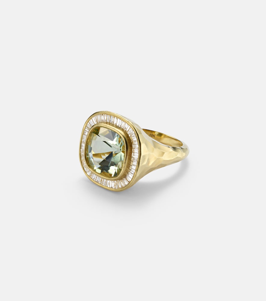 Octavia Elizabeth Chroma 18kt gold ring with diamonds and beryl | Thumbnail 6