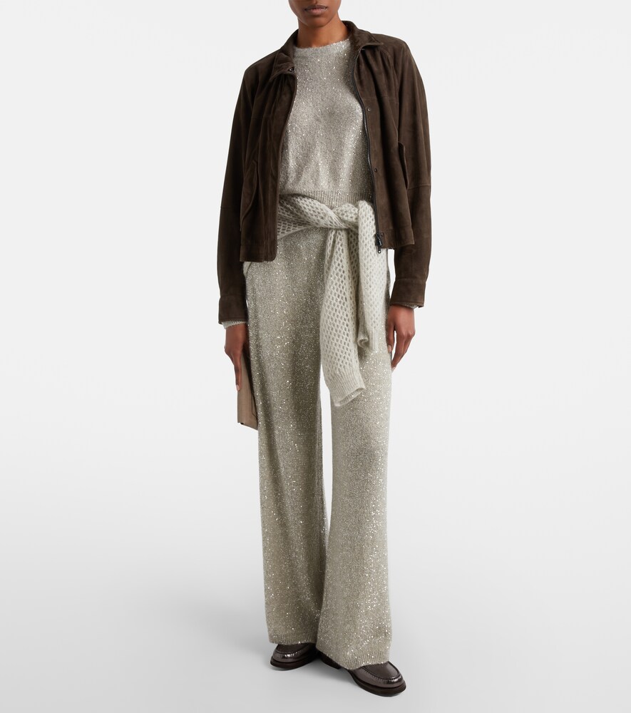 Brunello Cucinelli Sequined wide-leg pants