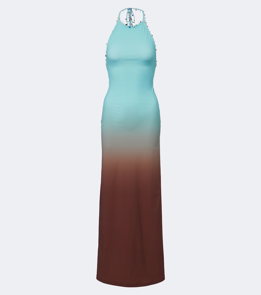 Verziertes Maxikleid Beach Quartz