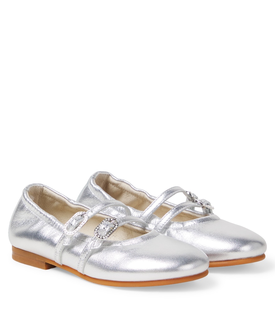 Il Gufo Ballerine Mary Jane in pelle metallizzata