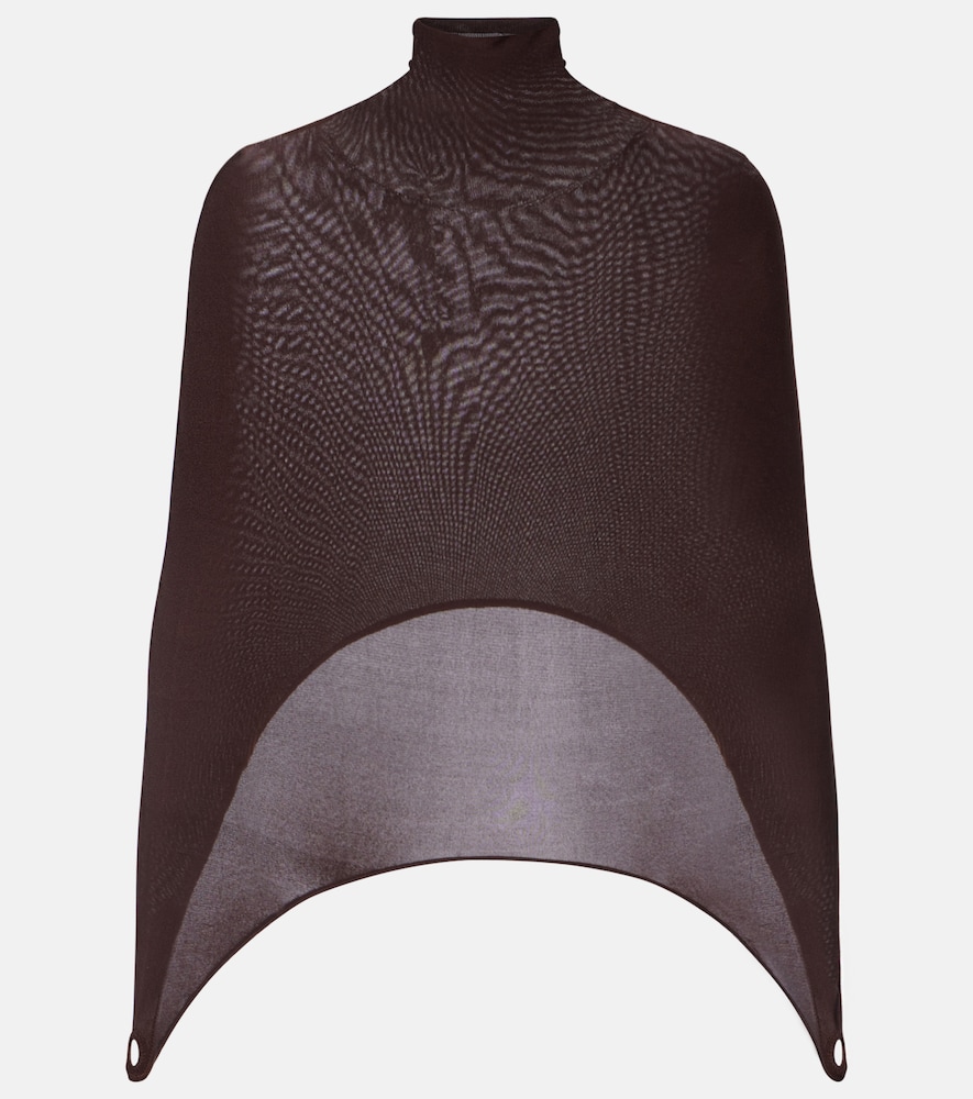 Alaia Alaïa Open-back silk-blend turtleneck top