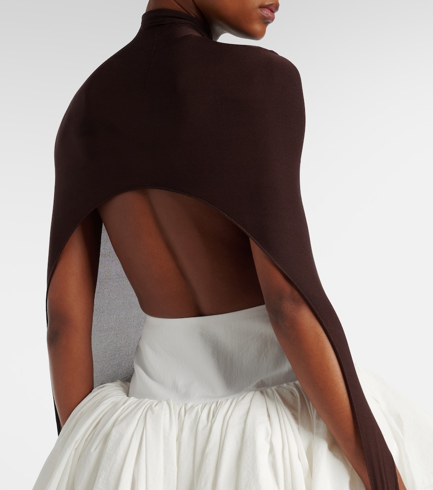  Alaia Alaia Open-back Silk-blend Turtleneck Top 