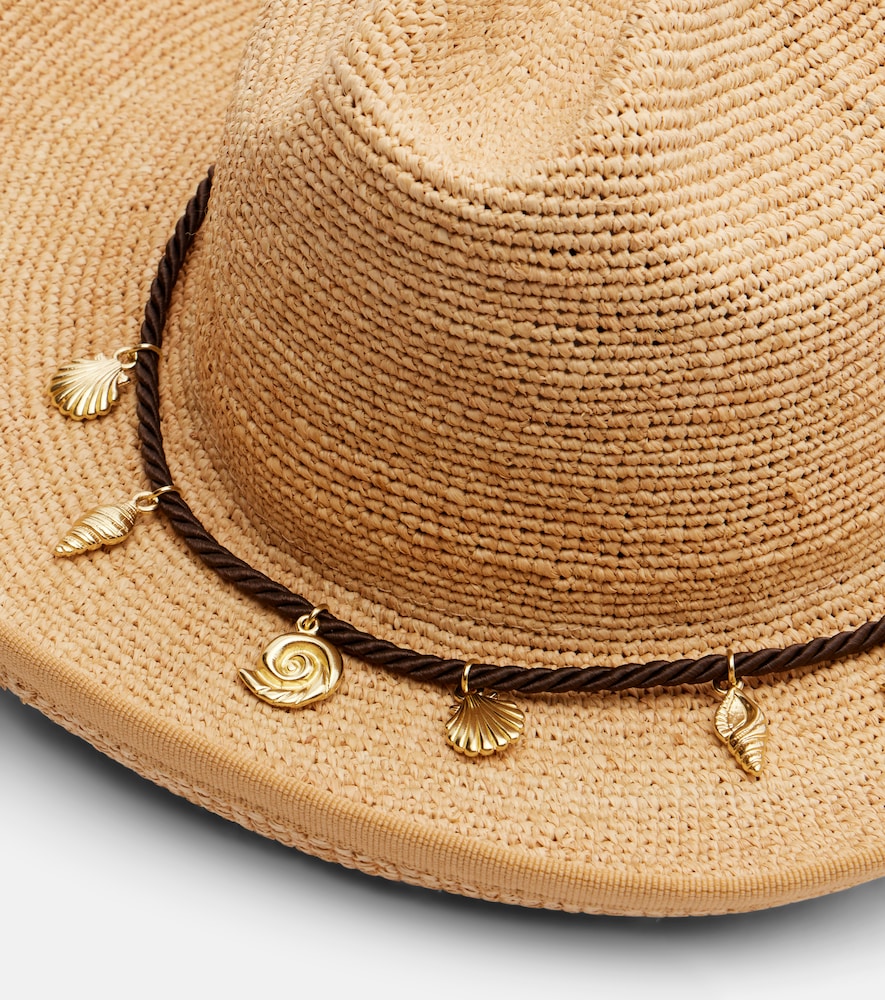  Oseree Oseree Embellished Raffia Cowboy Hat 