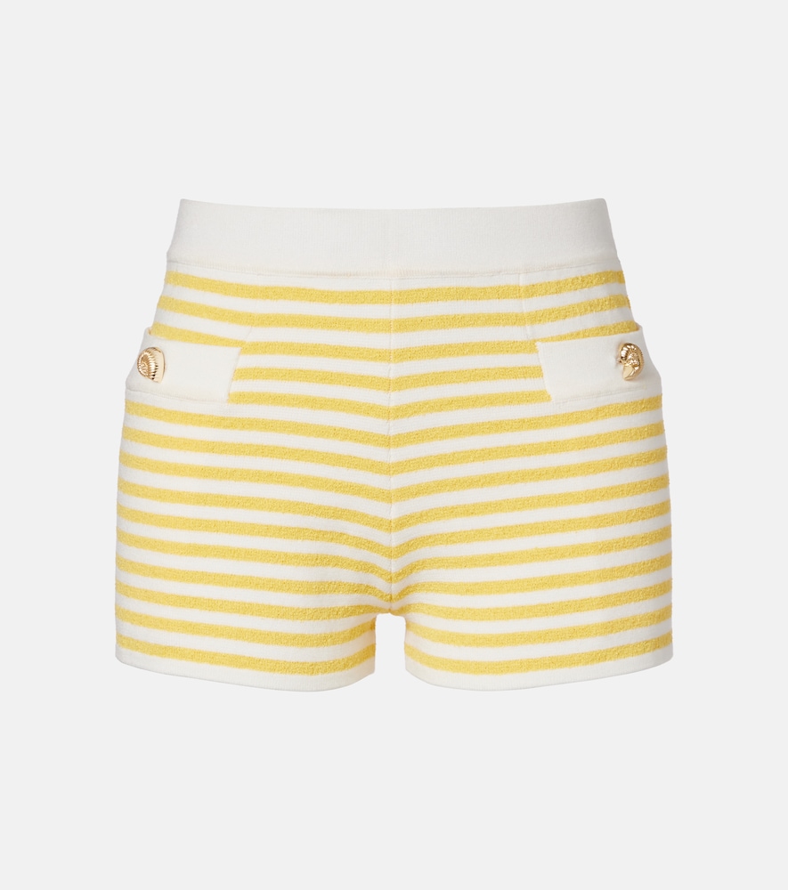 Posse Millie Striped Shorts In Yellow