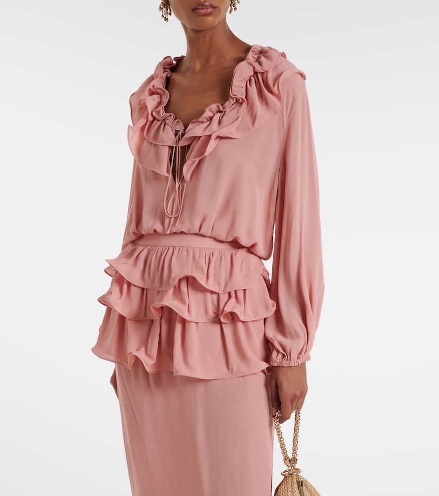  Adriana Degreas Adriana Degreas Ruffled Crop Top 