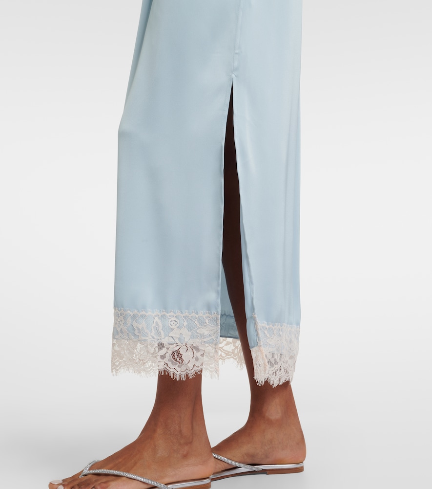  Faithfull Faithfull Midikleid Morris Aus Satin Mit Spitze 