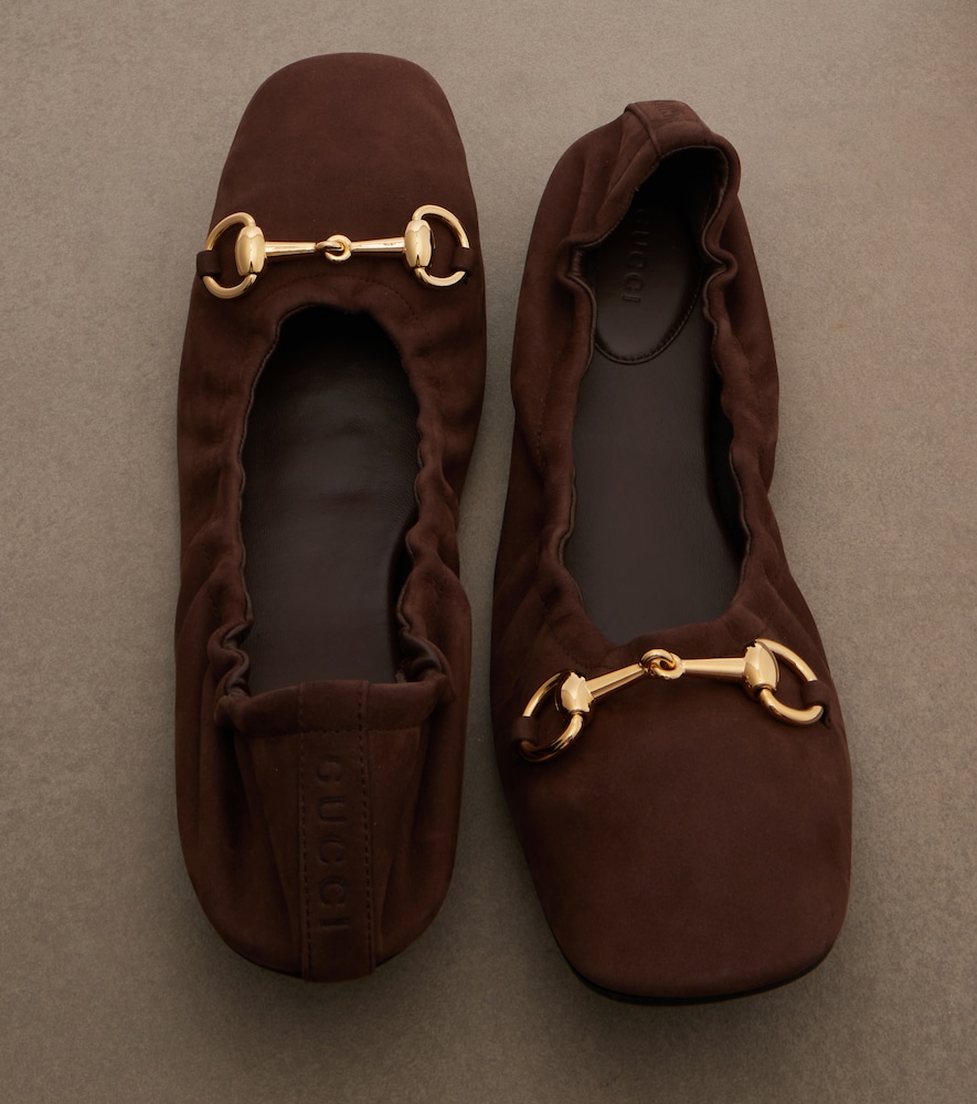  Gucci Gucci Horsebit Leather Ballet Flats 