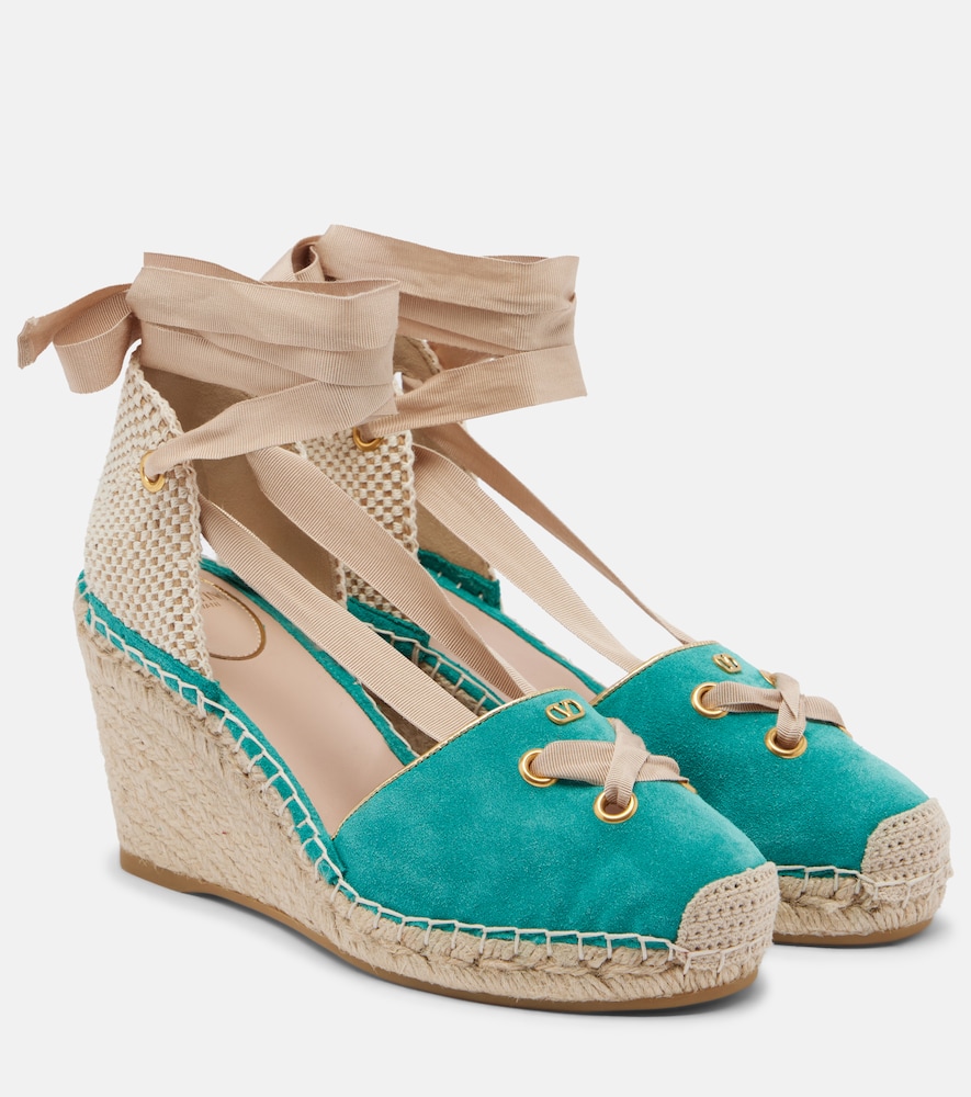Espadrille-Wedges Resort aus Veloursleder