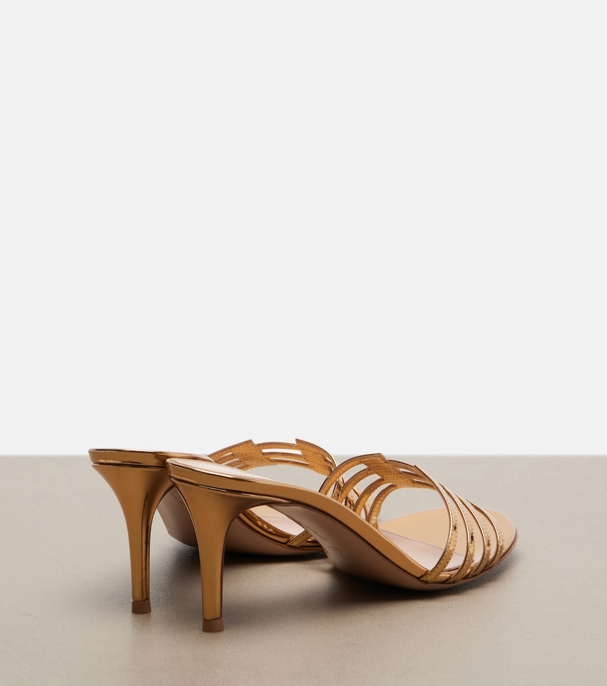 Metallic Leather Mules